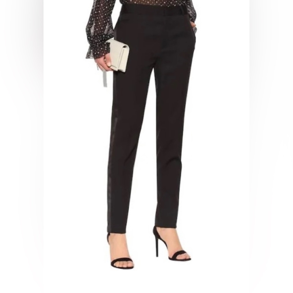 Saint Laurent Virgin Wool Skinny Leg Pants Black XS